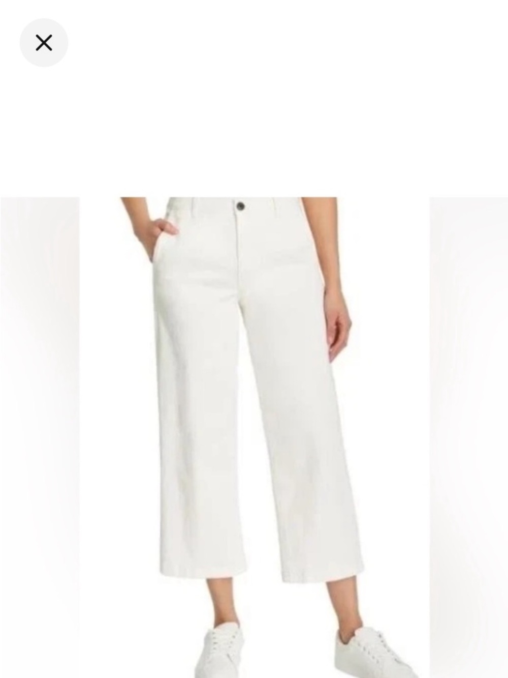 Ella Moss Cream Wide-Leg Cropped Pants size 8